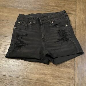 American Eagle Black Faded jean shorts Size 0